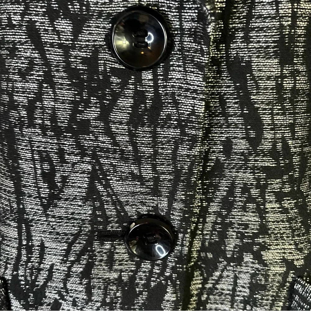 Classiques Entier Atelier Black Silver Collared 3/4‎ Sleeves Blazer Size Medium